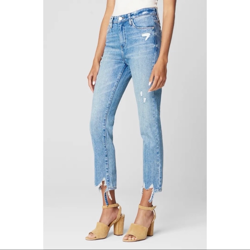 Blanknyc Madison Ripped Destroyed Hem Crop Nonstretch Jeans
